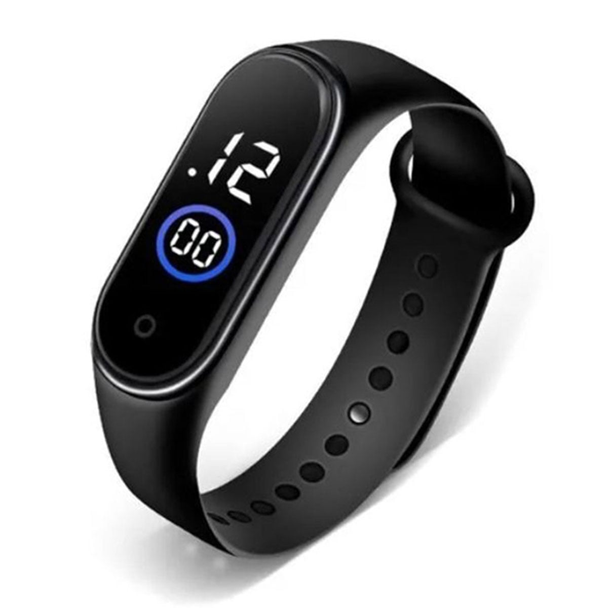 Picture of Touch LED Sports Watch Waterproof For Unisex Silicon Smart Fashion Watch - Black