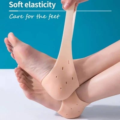 Picture of Nirvik Silicon Moisturising Heel Swelling Pain Relief Foot Support to Eliminate cracks - Brown - Foot