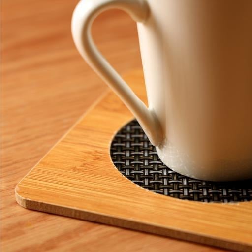 Picture of Brown & White Puzzle Bamboo Trivet - Multicolor