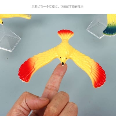 Picture of BALANCING BIRD WITH PYRAMID STAND 1 PC ASSORTED COLOURS AVAILABLE NOVELTY TOY - Multicolor