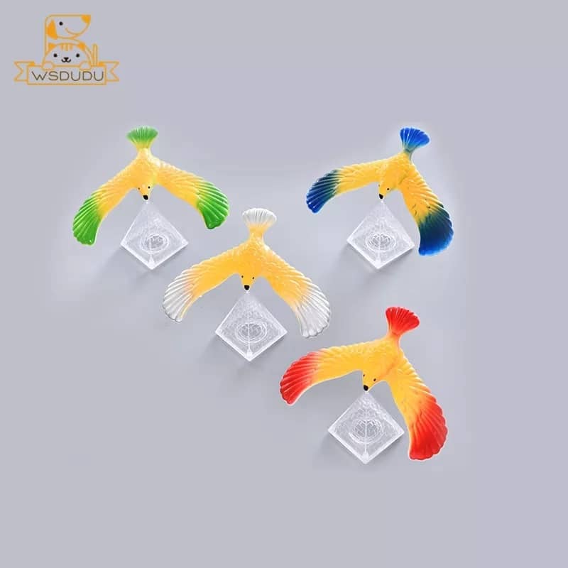 Picture of BALANCING BIRD WITH PYRAMID STAND 1 PC ASSORTED COLOURS AVAILABLE NOVELTY TOY - Multicolor