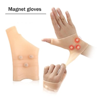 Picture of Magnet Wrist Protector Skin-friendly Elastic Hand Pressure Corrector Gloves Skin Color - Brown - Hand