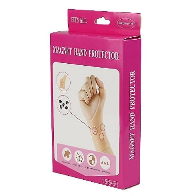 Picture of Magnet Wrist Protector Skin-friendly Elastic Hand Pressure Corrector Gloves Skin Color - Brown - Hand