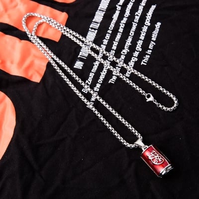 Picture of Styles Chain Hip-hop Jewelry Necklace Pendant Accessories Rapper Gift Silver - Red