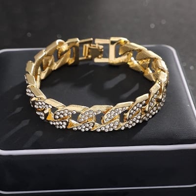 Picture of New Golden Stone Crystal Bracelet Set For Men - Bracelet For Men - Bracelet For Boy for Gifts - Gold