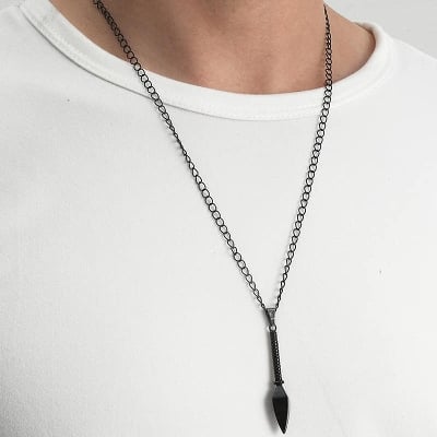 Picture of Premium Quality - Fashion Spear Pendant Necklace Men Arrow Head Pendant Men's Necklace - Modern - Choice Expression - Designed - Urban Vibes - Black