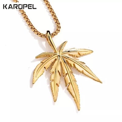 Picture of Superb Quality - Maple Leaf Choker Necklace Simple Flower Necklaces Chain For Men - Trend and Needful - Designed - Urban Vibes - Gold