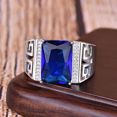 Picture of Multicolor Finger Ring for Men - Blue - Adjustable