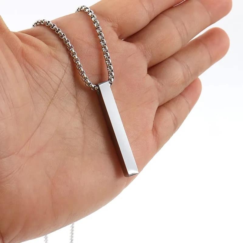 Picture of Highly Sustainable - Pendant Necklace For Men Women Stainless Steel Chain Necklace - Durabilty Assured - Well Inspired & Crafted - Silver