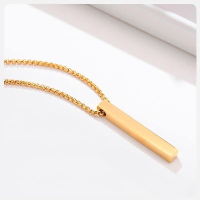 Picture of Premium Quality - Pendant Necklace For Men Women Stainless Steel Chain Necklace - Gold
