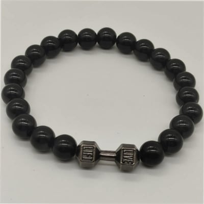 Picture of Athleisure - Avant Grade - Upscale Need - Stainless Steel Fitness Barbell Bracelet for Men - Sensible - Must Have - Understated Sophistication - Black