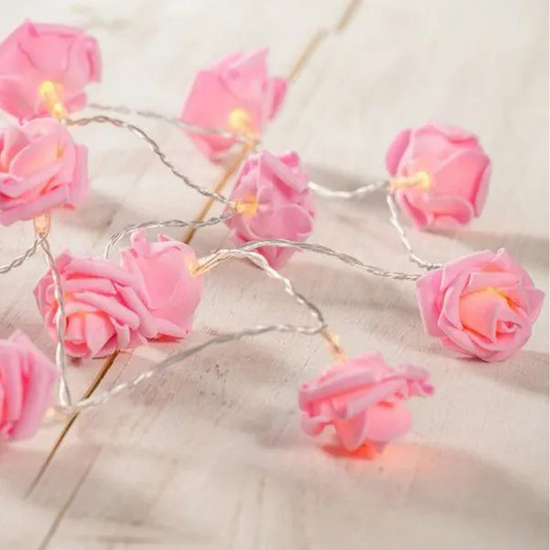 Picture of 80 Pcs LED Rose Pink Colour Flash String Fairy Light | 25 Feet Long Decorative LED String Lights | Home, Garden, Party, Wedding Decoration