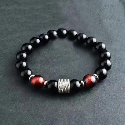 Picture of Custom Experience - Fashionable Stainless Steel Eye Tiger Beaded Bracelet For Men - Couture - High-end - Understated Sophistication - Chocolate - Adjustable