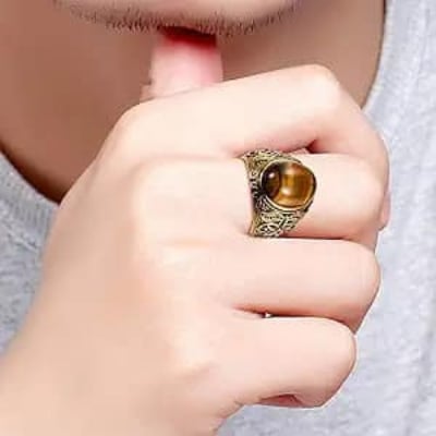 Picture of Stainless Steel Ring for Girls & Boys - Brown
