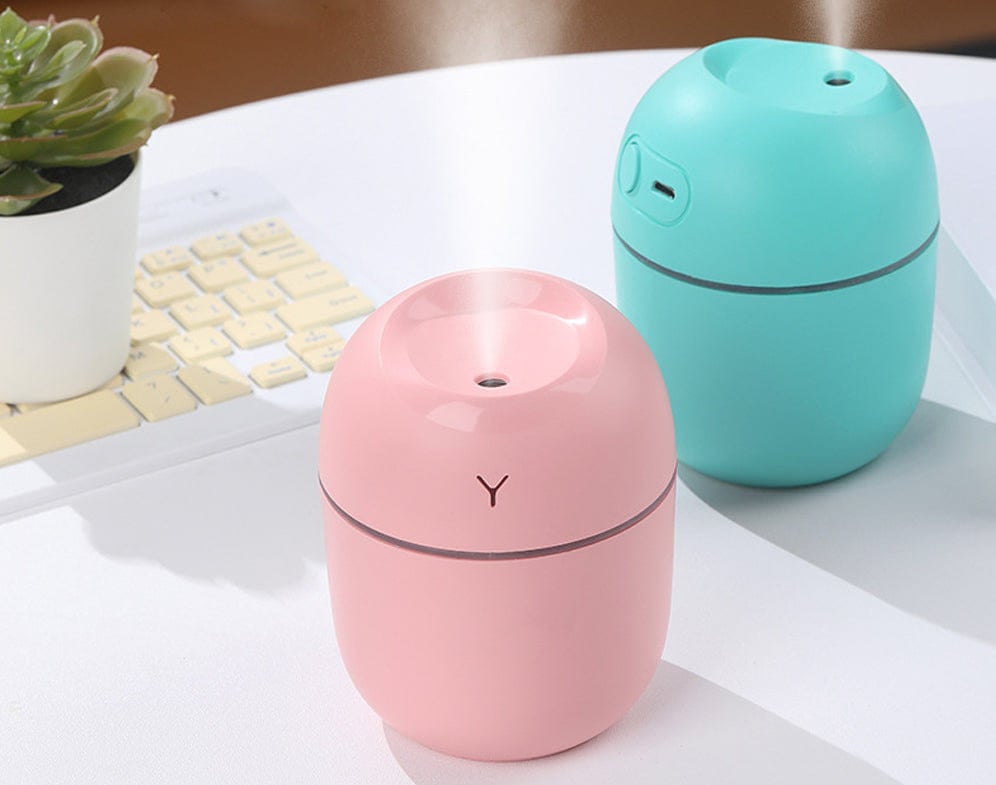 Picture of Generic 220mL Mist Humidifier with Night Light Portable Desk Quiet Cool USB Humidifier Waterless Auto-Off Humidifier for Home Travel Office Bedroom