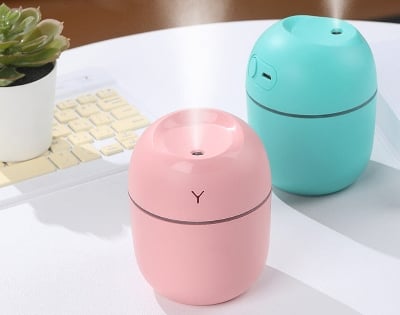 Picture of Generic 220mL Mist Humidifier with Night Light Portable Desk Quiet Cool USB Humidifier Waterless Auto-Off Humidifier for Home Travel Office Bedroom