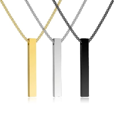 Picture of Pendant Necklace For Men Women Stainless Steel Chain Necklace - Gold