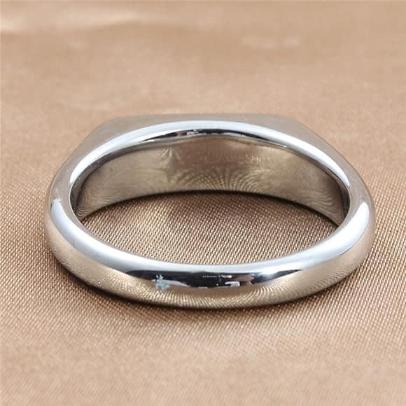 Picture of Stainless Steel Black Natural Stone Mens Finger Ring