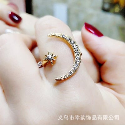 Picture of Adjustable Moon Finger Ring for Ring For Ladies/Women/Girls