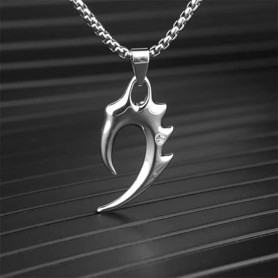 Picture of Lavish indulgent - New Trendy Simple Stainless Steel Cuban Link Chain Necklace for Men - Men's Pendant - Easy To maintain - Silver