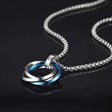 Picture of Stainless Steel Triangle Chain Pendant Necklace For Men