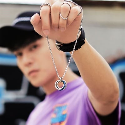 Picture of Fashion New Pendant Necklace Punk Trendy Simple Stainless Steel Chain Jewellery Gift For Men Women - Silver