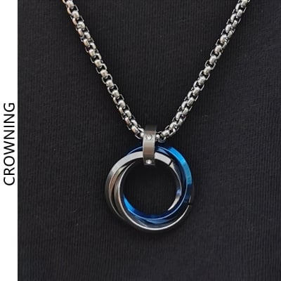 Picture of Fashion New Pendant Necklace Punk Trendy Simple Stainless Steel Chain Jewellery Gift For Men Women - Silver