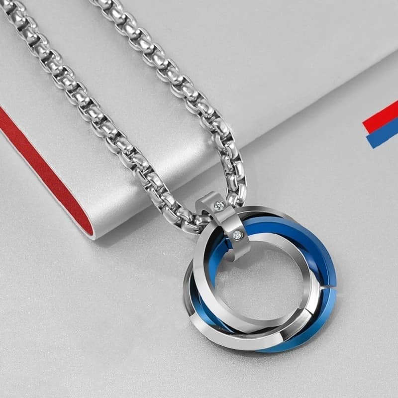Picture of Fashion New Pendant Necklace Punk Trendy Simple Stainless Steel Chain Jewellery Gift For Men Women - Silver