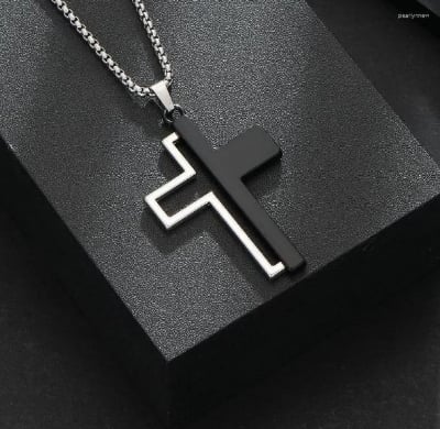 Picture of Black Stainless Steel Silver Color Metal Chain for Men - Silver