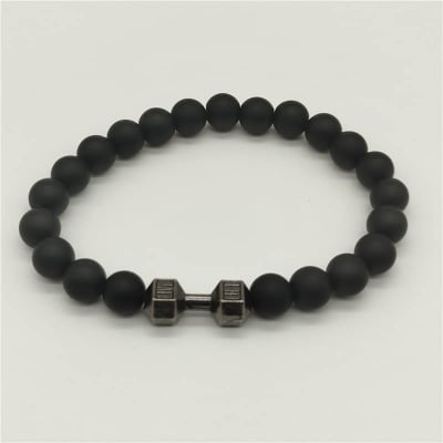 Picture of Stainless Steel Black Sports Bracelet for Men - Black - Adjustable