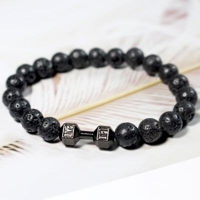 Picture of Stainless Steel Black Sports Bracelet for Men - Black - Adjustable
