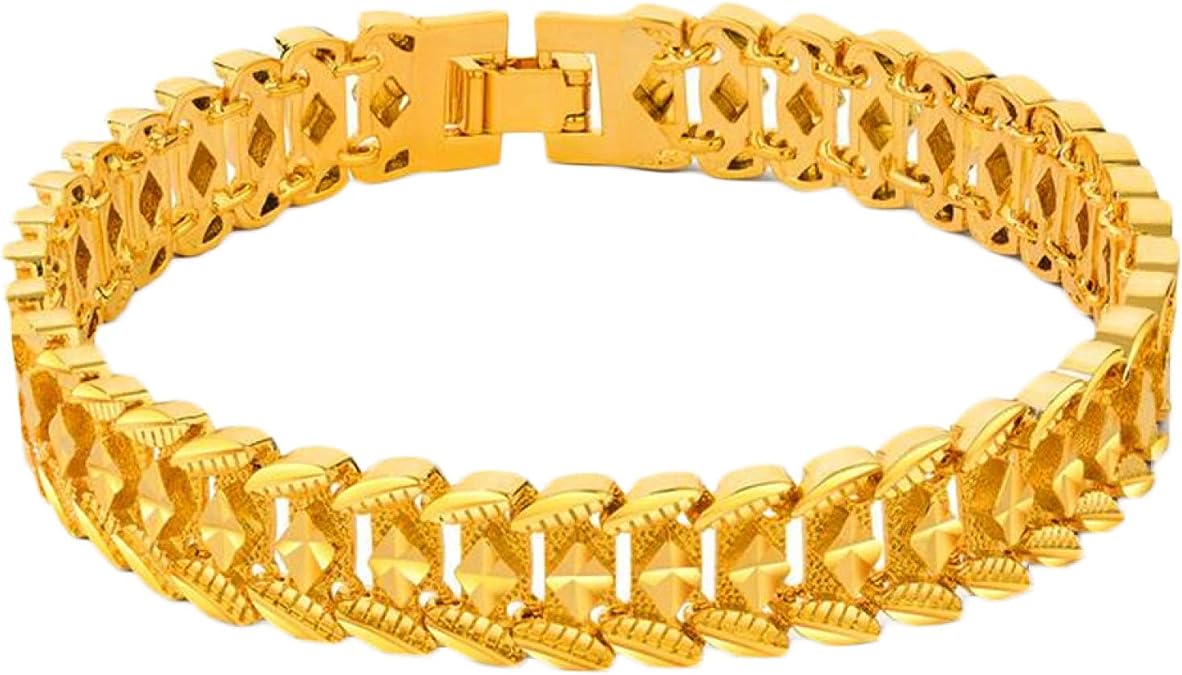 Picture of Golden Latest Designs  Bracelet  For Men - Gold