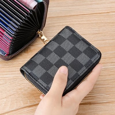 Picture of Card Holder Vintage Men Wallet Men Business Bank Credit Card Bag  Leather Zipper Wallet For Men