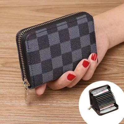 Picture of Card Holder Vintage Men Wallet Men Business Bank Credit Card Bag  Leather Zipper Wallet For Men