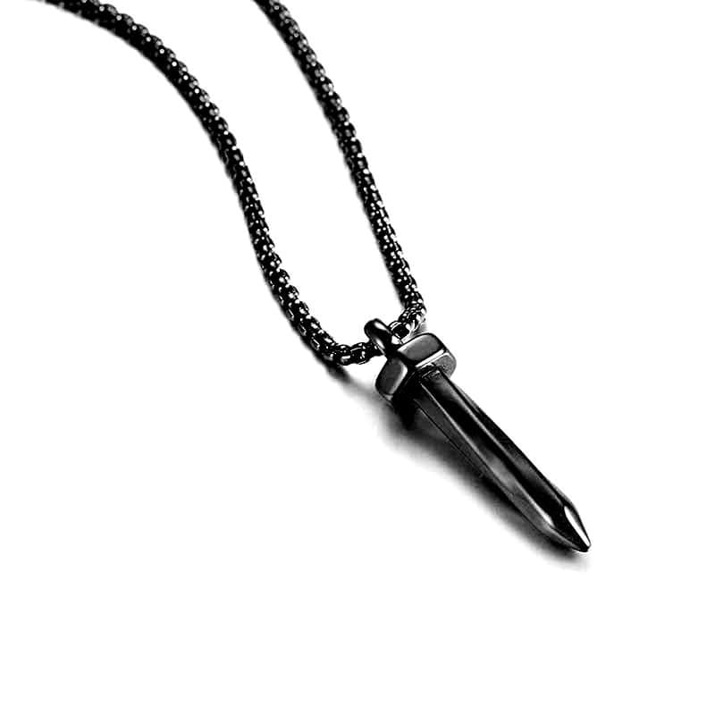 Picture of High Quality Hip Hop Necklace with Pendant for Men, Long Stainless Steel Necklace, Silver Color, Unique Streetwear, Jewelry - Black