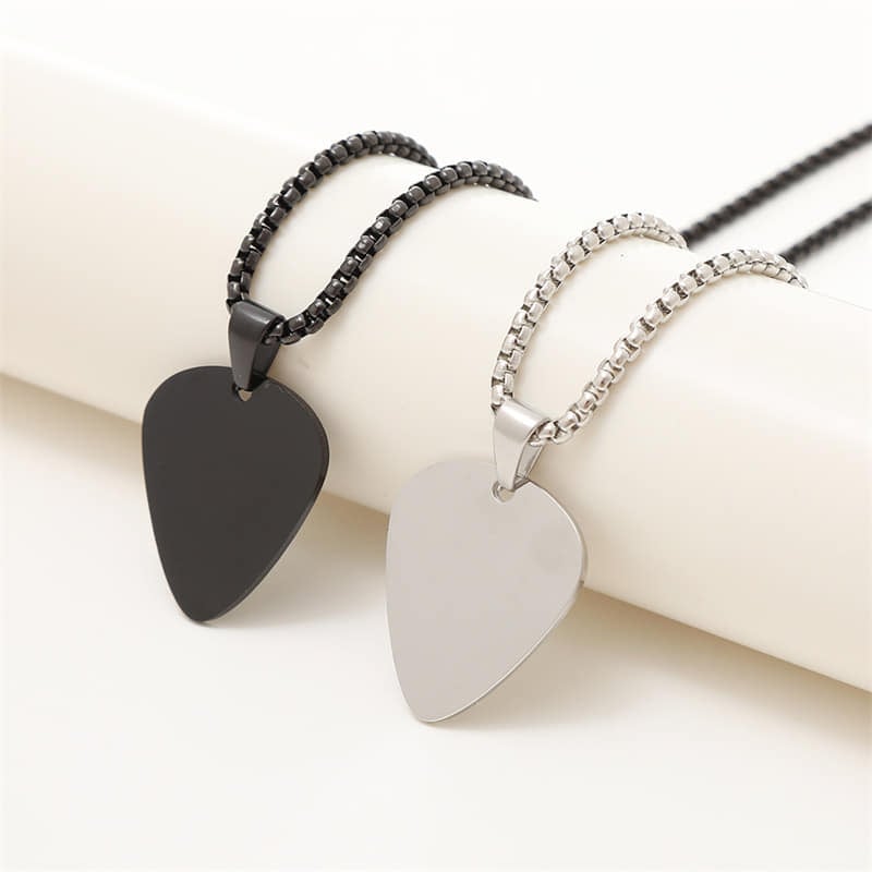 Picture of Silver  Guitar Stainless Steel Blanks Chain  Pendants 32*28MM-Silver - Silver