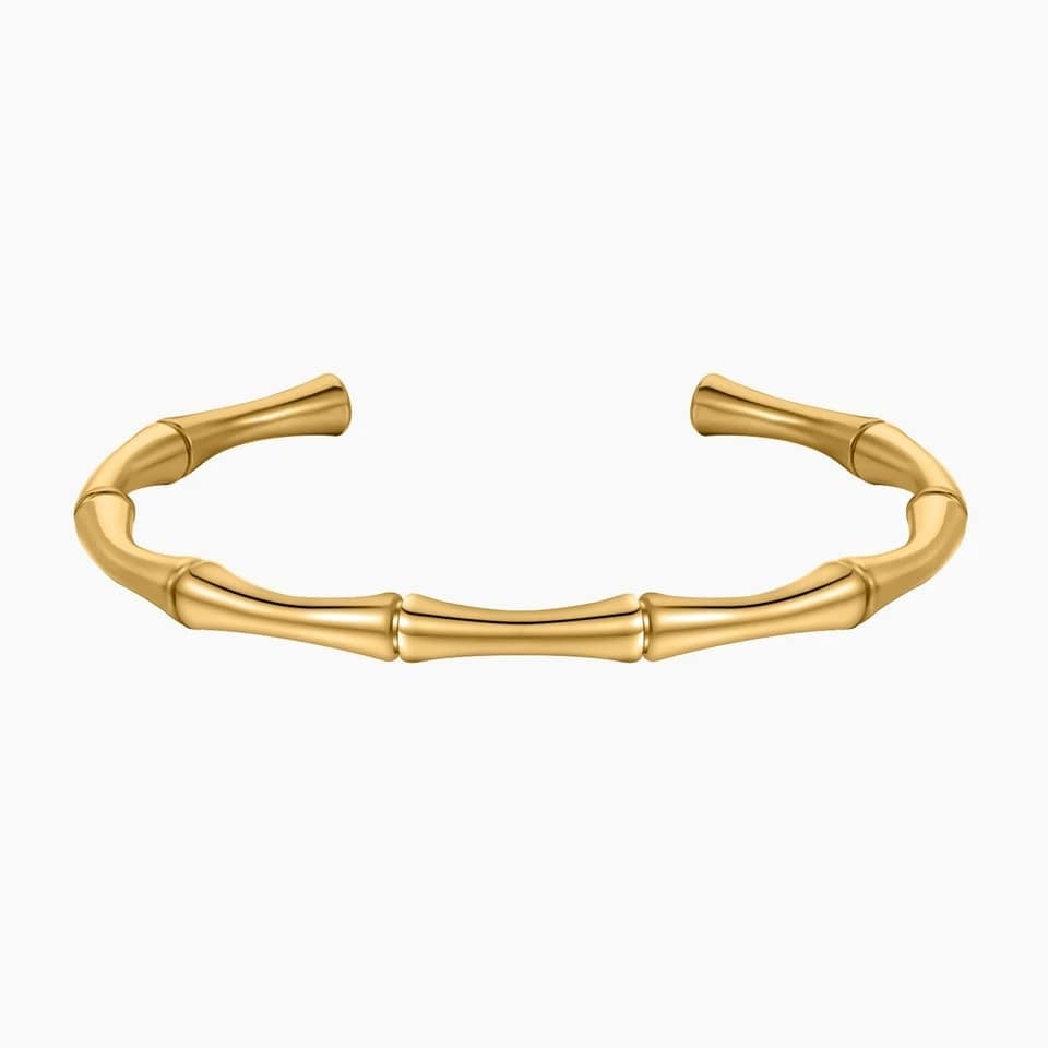 Picture of Simple Stainless Steel Golden Color Bamboo Joint Bracelet for Women Men Romantic Party Gift Fashion Jewelry