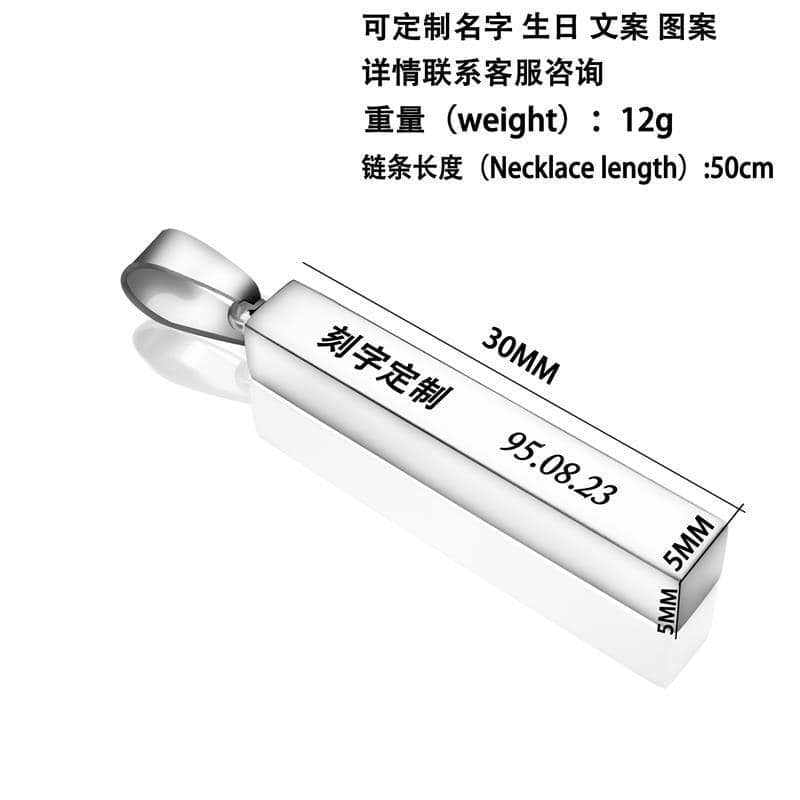 Picture of New Stainless Steel Pendant Couple Gifts Jewelry  I Love You Forever & Always Letter Charm Necklace Chain For Men - Silver