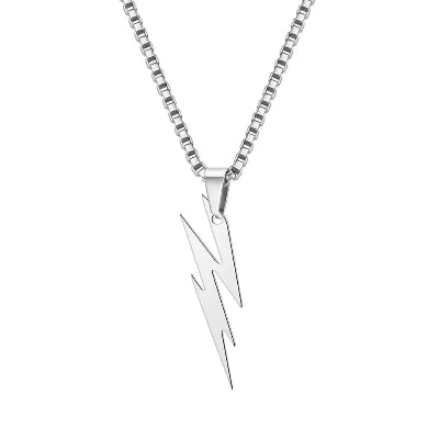 Picture of Silver  Lightning Pendant Stainless Steel Chain For Men/ Boys Gifts - Silver