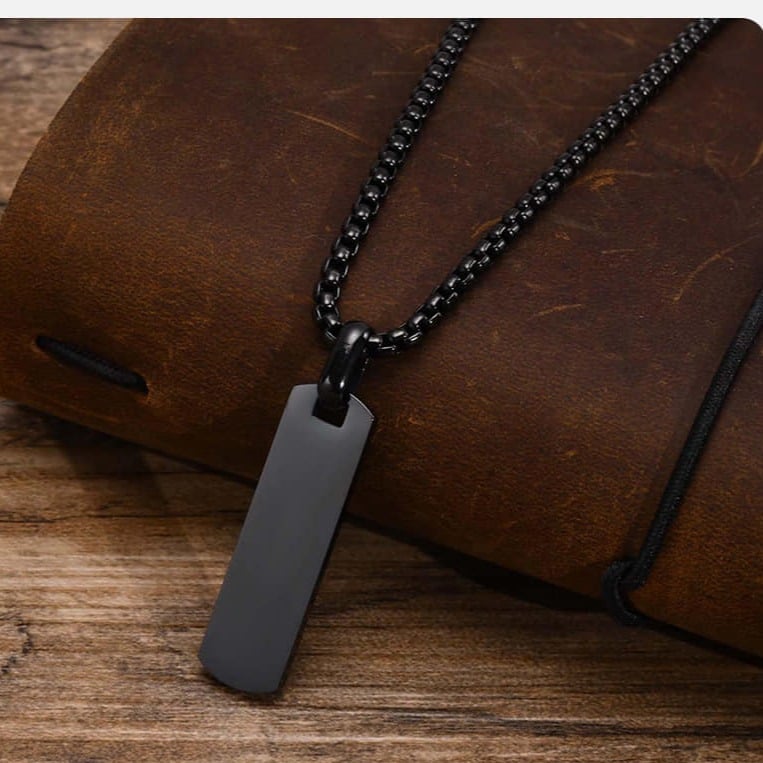 Picture of Trendy Square Stainless Steel Chain Jewellery Necklace For Men - Black