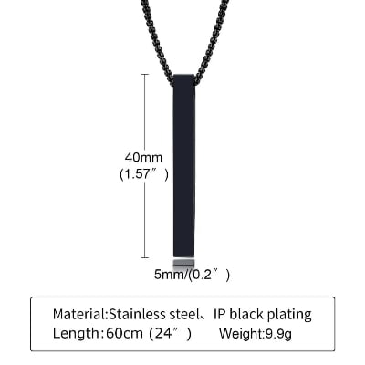 Picture of Geometry Bar Necklace Stainless Steel Trendy Fashion Necklace For Men New Collections Necklace - Black