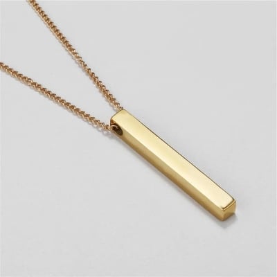 Picture of Pendant Necklace For Men Women Stainless Steel Chain Necklace - Gold