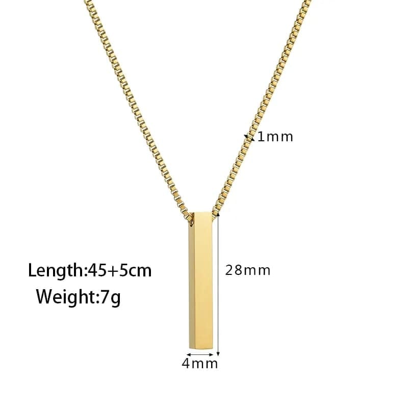 Picture of Pendant Necklace For Men Women Stainless Steel Chain Necklace - Gold