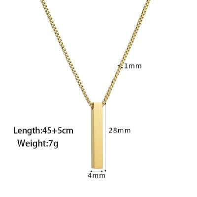 Picture of Pendant Necklace For Men Women Stainless Steel Chain Necklace - Gold