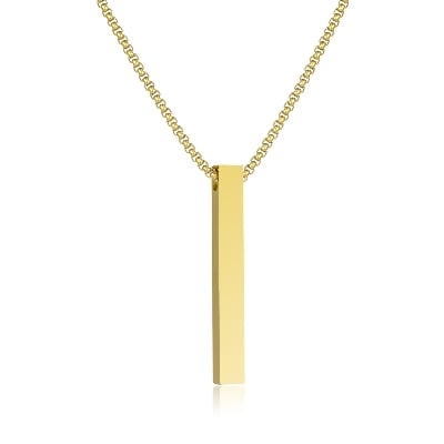 Picture of Pendant Necklace For Men Women Stainless Steel Chain Necklace - Gold