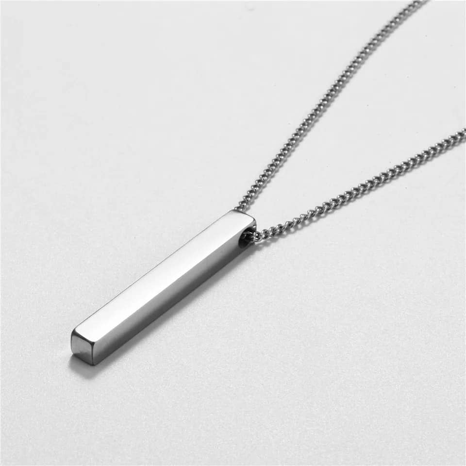 Picture of Pendant Necklace For Men Women Stainless Steel Chain Necklace - Silver