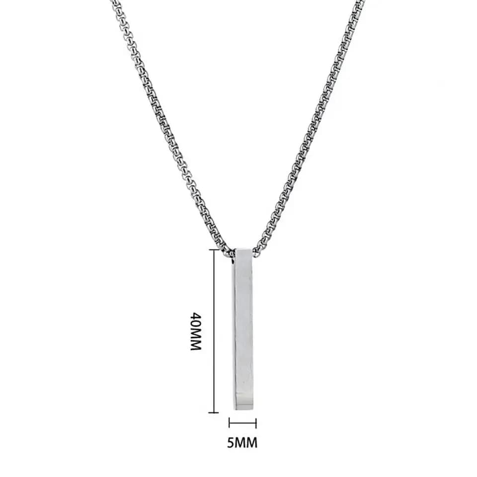 Picture of Pendant Necklace For Men Women Stainless Steel Chain Necklace - Silver