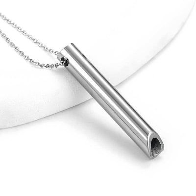 Picture of Stainless steel Mindful Breathing Necklace, Anxiety Relief Items,Anxiety Necklace,The Shift Necklace for Anxiety, Stress, Panic Attack Relief Meditation Tools Chain for Men - Silver