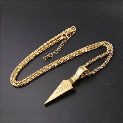 Picture of Arrow Design Pendant for Men Boys Set. Alloy Necklace - Gold