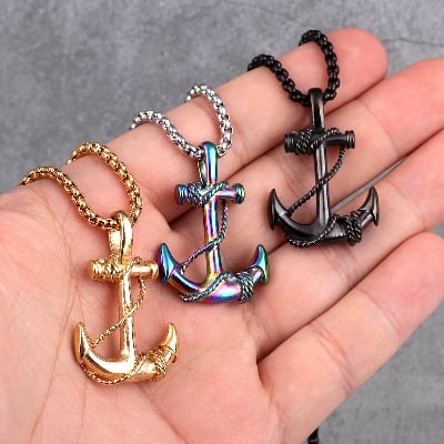 Picture of Standard Anchor  Long Chain For Men Neck Chain Design For Male/Neck Chain For Men - Gold